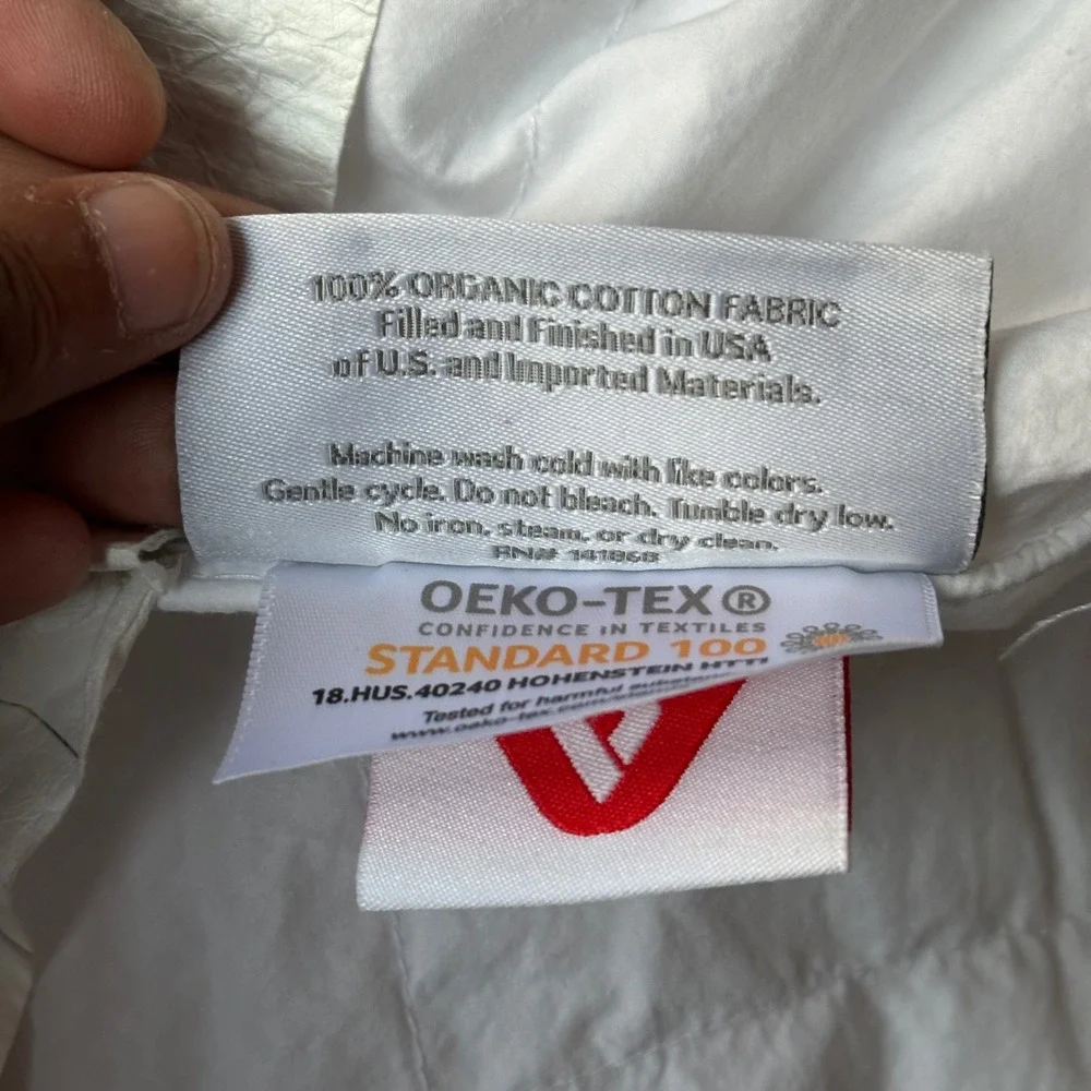 Boll & Branch Queen Down Alternative Duvet Insert White Organic Cotton PrimaLoft